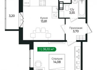 Продажа 1-ком. квартиры, 36.1 м2, Сертолово