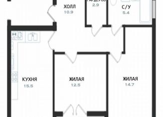 Продаю 2-ком. квартиру, 63.3 м2, Балтийск, Московская улица, 16Ак1