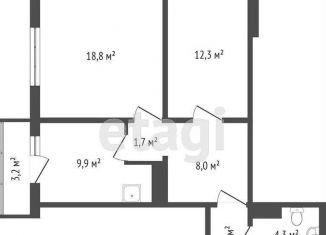 Сдам в аренду 2-ком. квартиру, 58.6 м2, Красноярский край, Лесопарковая улица, 17