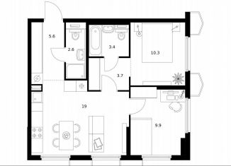 Продам 2-ком. квартиру, 54.5 м2, Москва, метро Ховрино