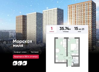 Продаю 1-комнатную квартиру, 35.7 м2, Санкт-Петербург, ЖК Морская миля