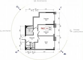 Продаю 2-ком. квартиру, 58.8 м2, Обнинск