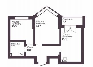 Продается двухкомнатная квартира, 51.9 м2, Екатеринбург, метро Уралмаш