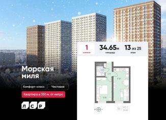 Продаю однокомнатную квартиру, 34.7 м2, Санкт-Петербург