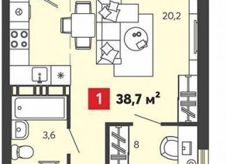 Продается однокомнатная квартира, 38.4 м2, Пензенская область, Алая улица, с75