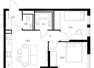 Продажа 2-комнатной квартиры, 44.9 м2, Татарстан