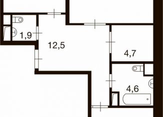 Продам 2-комнатную квартиру, 72.1 м2, деревня Ивановское, улица Семёна Гордого, 3