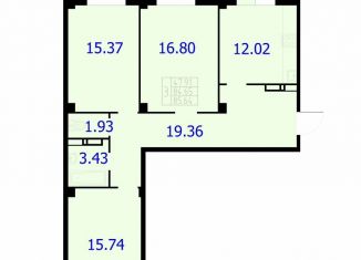 3-комнатная квартира на продажу, 85.6 м2, Красноярск, Центральный район, Северное шоссе, 50А