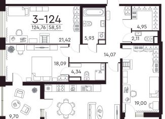 Продажа 3-ком. квартиры, 125.1 м2, Санкт-Петербург, метро Чкаловская, Петровский проспект, 22к2