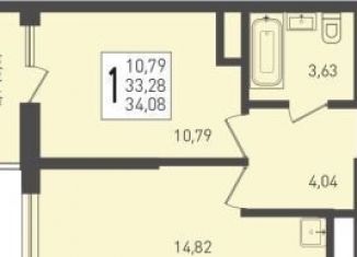 Продается 1-комнатная квартира, 34.1 м2, посёлок Берёзовый