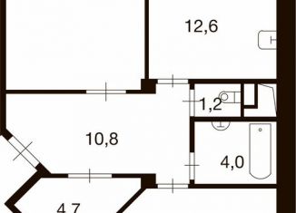 Продается двухкомнатная квартира, 72.4 м2, деревня Ивановское, улица Семёна Гордого, 3