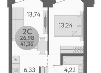 Продаю 2-ком. квартиру, 41.4 м2, Новосибирск, метро Площадь Маркса