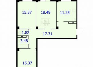 3-ком. квартира на продажу, 84.1 м2, Красноярск, Центральный район, Северное шоссе, 50А