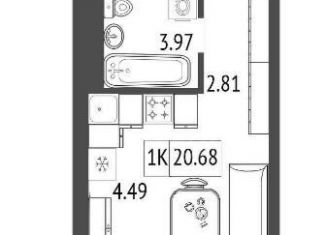 Продаю квартиру студию, 20.7 м2, Красноярск, Свердловский район