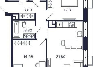 Продажа 2-комнатной квартиры, 65.5 м2, Красногорск