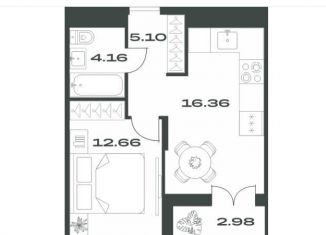 1-ком. квартира на продажу, 41.3 м2, Тула