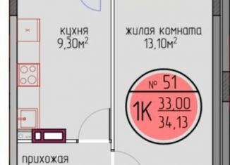 Продажа 1-комнатной квартиры, 33 м2, Пермский край, улица Худанина