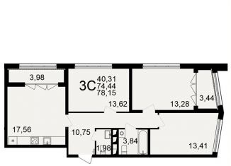 Продажа 3-комнатной квартиры, 78.2 м2, Тульская область