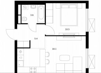 Продаю 1-ком. квартиру, 37.6 м2, Мытищи, жилой комплекс Яуза Парк, к9