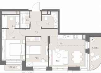 Продам 2-комнатную квартиру, 72.1 м2, Москва, метро Кунцевская