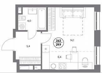 Продаю квартиру студию, 29.9 м2, Москва, метро Текстильщики