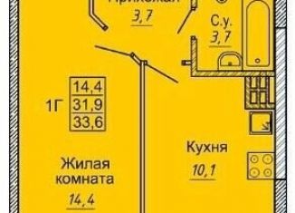 Продаю 1-комнатную квартиру, 37.4 м2, Новосибирск, улица Бородина, 54, Кировский район