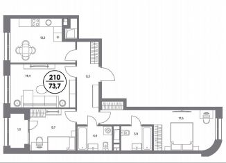 Продаю 3-ком. квартиру, 73.7 м2, Москва, метро Текстильщики