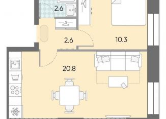 Продажа однокомнатной квартиры, 36.3 м2, Москва, Даниловский район, жилой комплекс Зиларт, 18/19/27