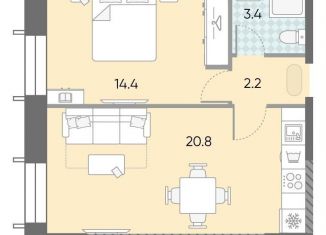 Продается однокомнатная квартира, 40.8 м2, Москва, жилой комплекс Зиларт, 18/19/27, станция ЗИЛ