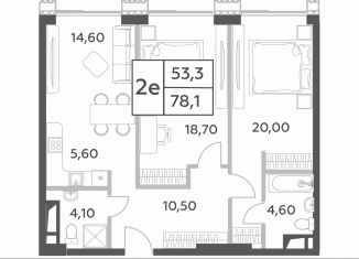 Продажа двухкомнатной квартиры, 78.8 м2, Москва, район Раменки, проспект Генерала Дорохова, вл1к1