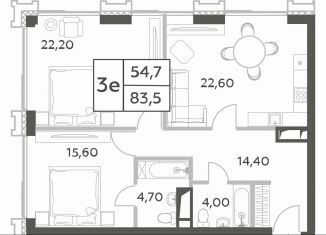 2-комнатная квартира на продажу, 83.5 м2, Москва, район Раменки, проспект Генерала Дорохова, вл1к1