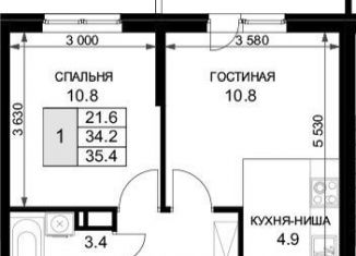 Продается 1-ком. квартира, 35.6 м2, Краснодар, улица имени Героя Ростовского, 8к6