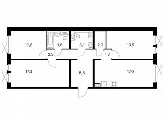 Продаю 3-ком. квартиру, 79.2 м2, Котельники