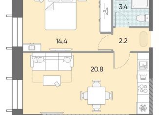 Продается 1-комнатная квартира, 40.8 м2, Москва, метро Технопарк, жилой комплекс Зиларт, 18/19/27