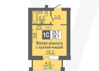 Продается квартира студия, 28.1 м2, рабочий посёлок Кольцово