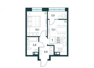 Продажа 1-комнатной квартиры, 33.9 м2, Чита, микрорайон Хороший, 15