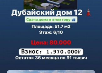 1-ком. квартира на продажу, 51.7 м2, Грозный