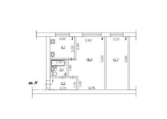 Продажа 2-комнатной квартиры, 43.1 м2, Самара, Севастопольская улица, 46А, метро Кировская