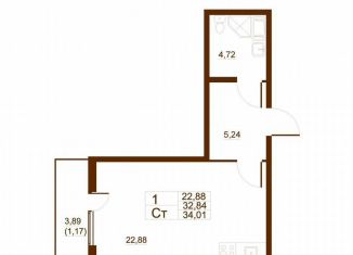 Квартира на продажу студия, 31.5 м2, Санкт-Петербург, Московское шоссе, 262к4