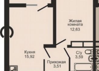 1-комнатная квартира на продажу, 38 м2, Оренбургская область, проспект Гагарина, 21/8