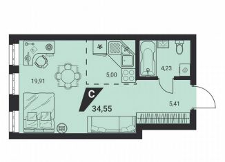 Продажа квартиры студии, 34.6 м2, Екатеринбург, Монтёрская улица, 8, метро Чкаловская