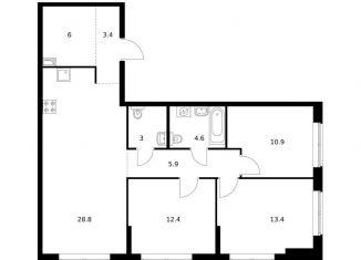 Продам 3-ком. квартиру, 88.4 м2, Амурская область, улица Ленина