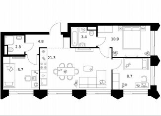 3-ком. квартира на продажу, 60.3 м2, Москва, район Очаково-Матвеевское