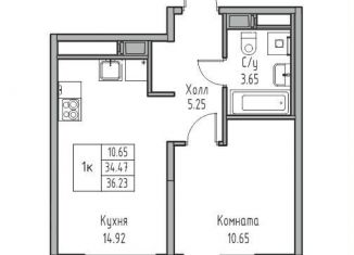 Однокомнатная квартира на продажу, 34.5 м2, Санкт-Петербург, муниципальный округ Лахта-Ольгино, Ивинская улица, 1к4