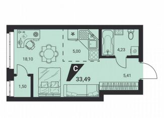 Продается квартира студия, 33.5 м2, Екатеринбург, Монтёрская улица, 8, метро Чкаловская