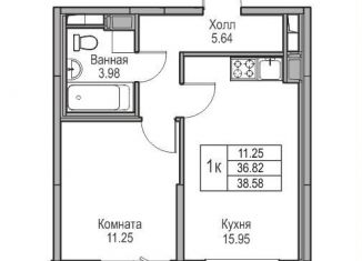 Продается 1-ком. квартира, 36.8 м2, Санкт-Петербург, Ивинская улица, 1к3