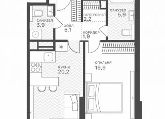 Продается однокомнатная квартира, 59.1 м2, Москва, метро Молодёжная, Крылатская улица, 33к1