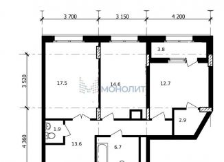 Продам двухкомнатную квартиру, 73.7 м2, Нижегородская область, улица Владимира Высоцкого, 1