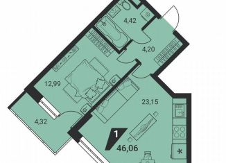 Продается однокомнатная квартира, 46.1 м2, Екатеринбург, улица Громова, 26, Ленинский район