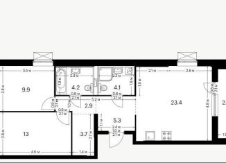 Продажа 2-комнатной квартиры, 69 м2, Татарстан, улица Сибгата Хакима, 51